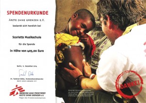 Spendenurkunde Ärzte ohne Grenzen